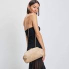 Beige Croc-Embossed Clutch – Neutral Everyday Handbag – Alicia DiMichele Boutique