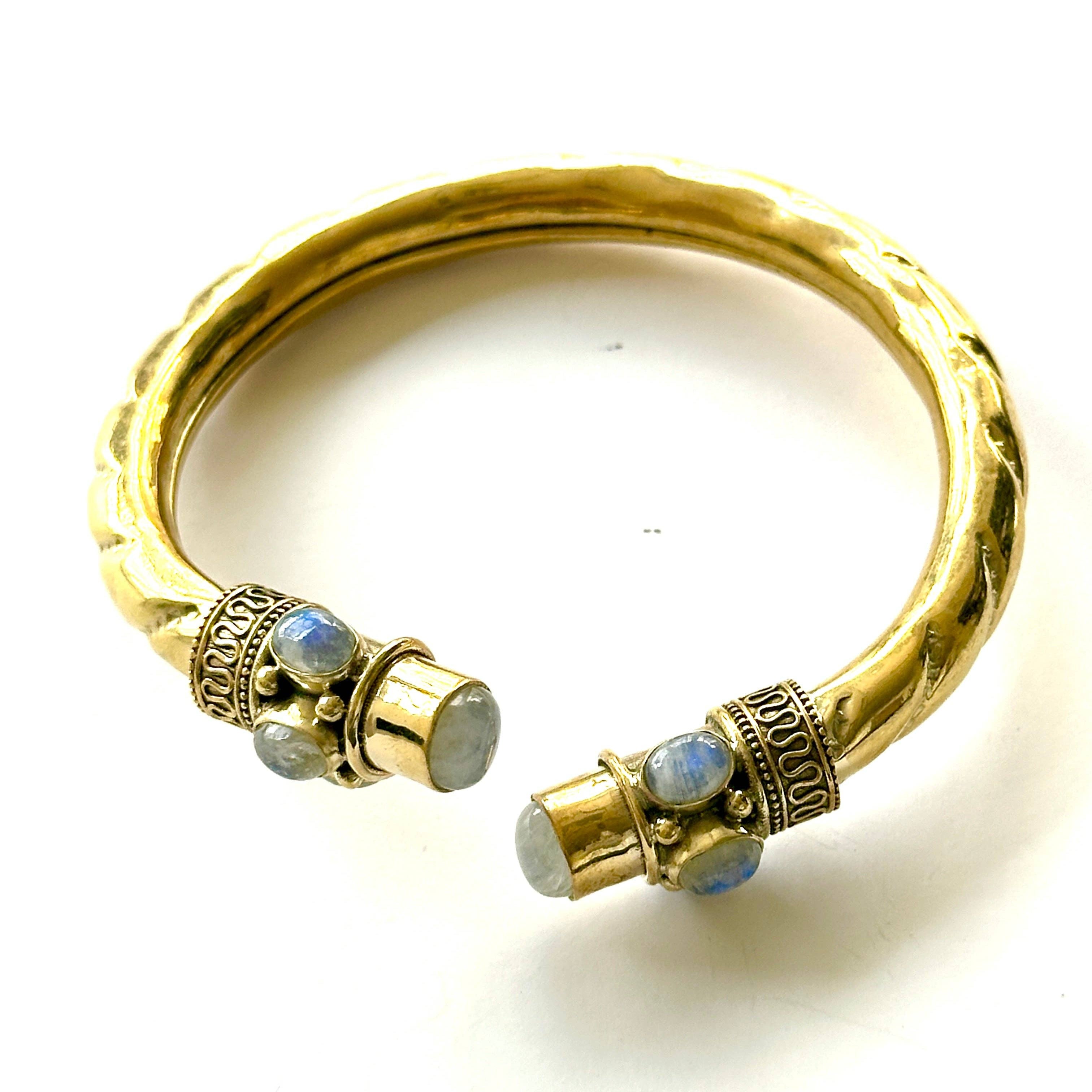 Moonstone Brass Cuff available at Alicia DiMichele Boutique – stylish women’s fashion and accessories.