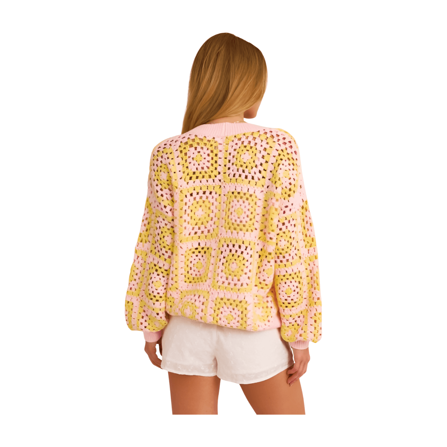 Colorful Crochet button Cardigan