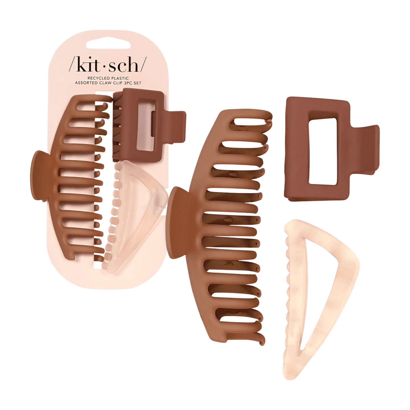 Kitsch Oversized Assorted Claw Clips 3 Pack