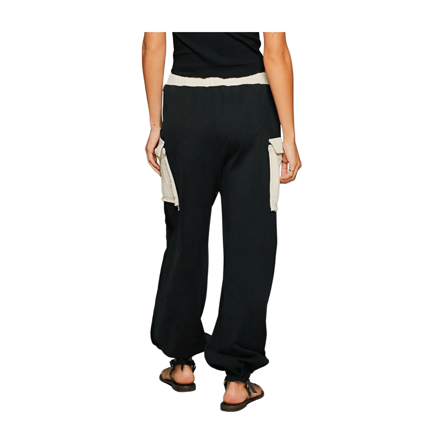 Vintage Washed French Terry Joggers - Black