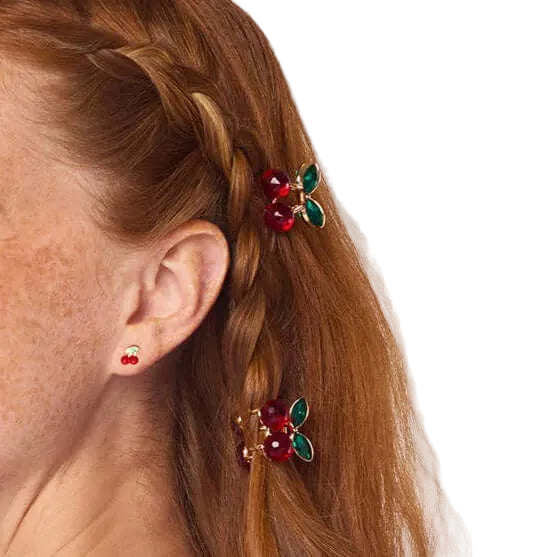 Kitsch Mini Cherry Rhinestone Claw Clips | Alicia DiMichele Boutique