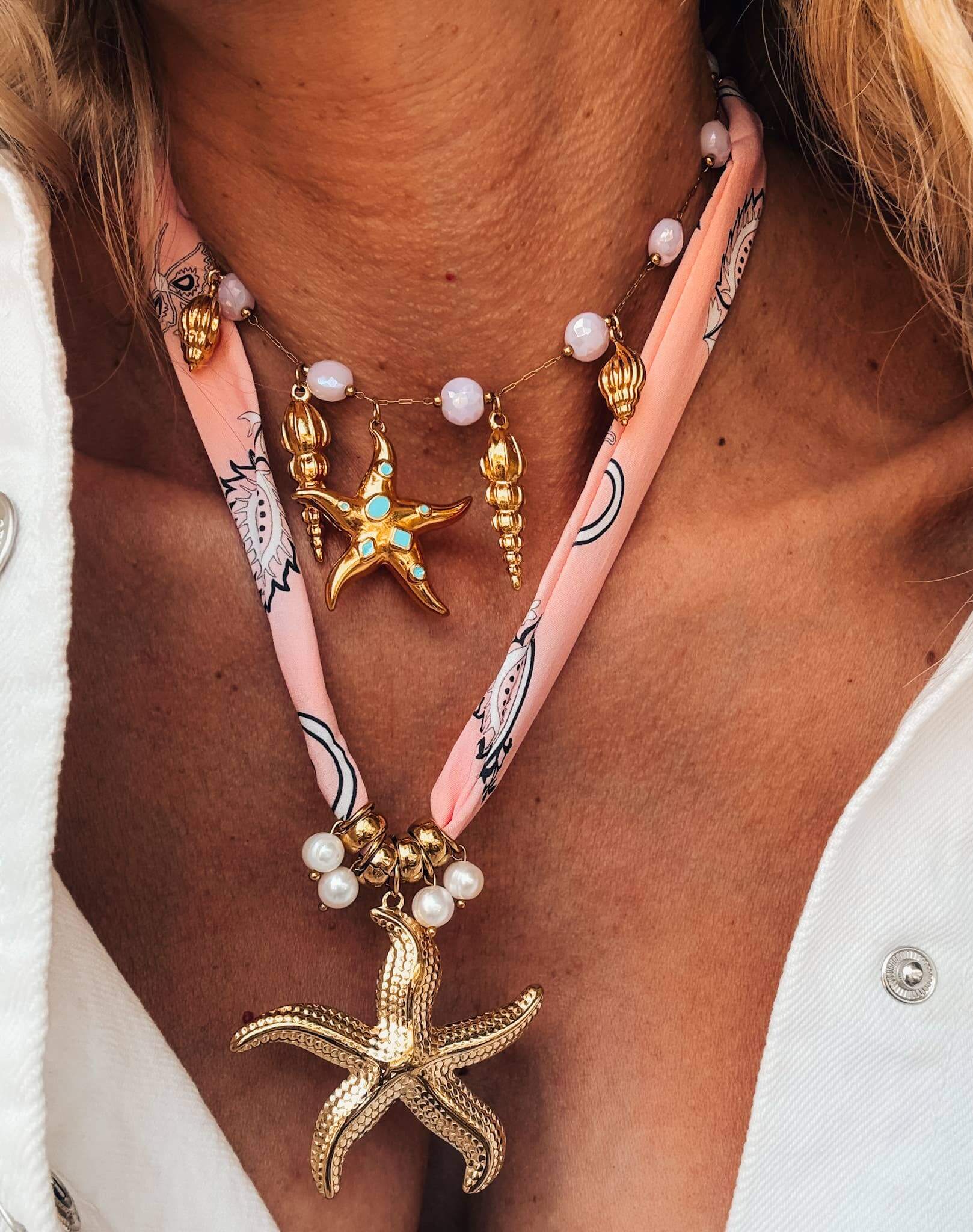 Bubblegum Bandana Starfish Necklace – Alicia DiMichele Boutique