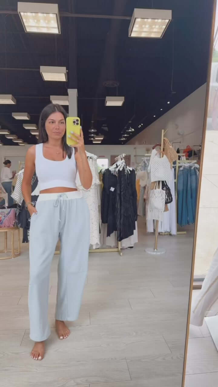 Sky Blue Barrel Pants – Alicia DiMichele Boutique