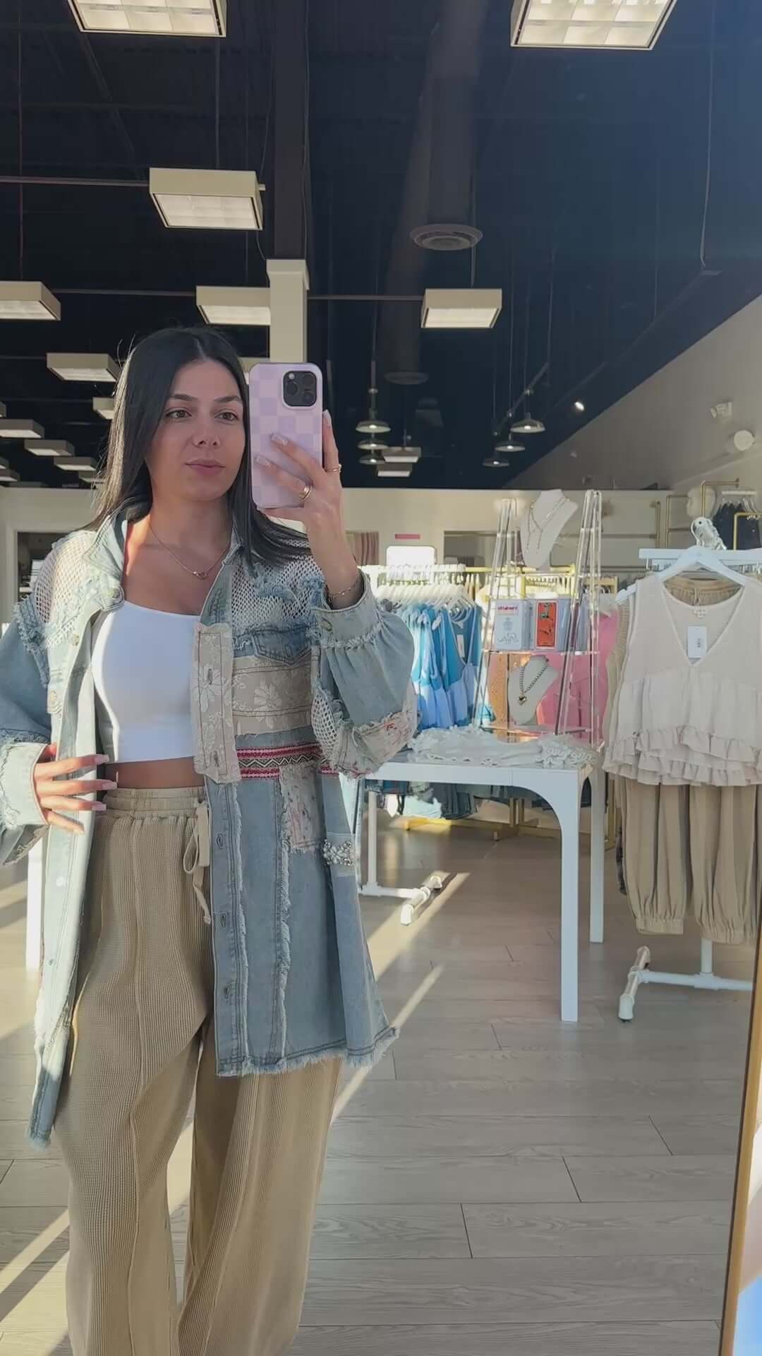 Oversized Crochet Patch Shacket - Denim – Alicia DiMichele Boutique