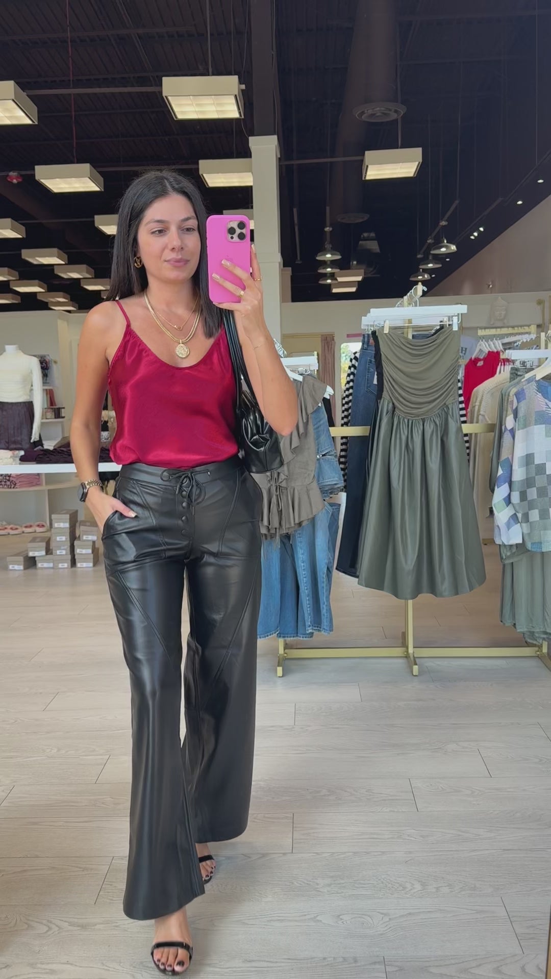 Reese Wide Leg Vegan Leather Pants- RbL puppeT – Alicia DiMichele