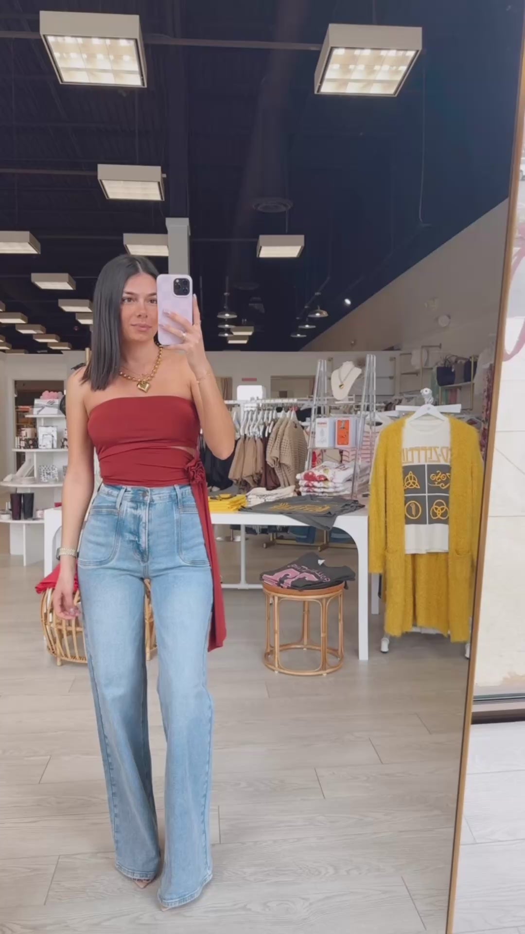 Rosette Cut Out Tube Top