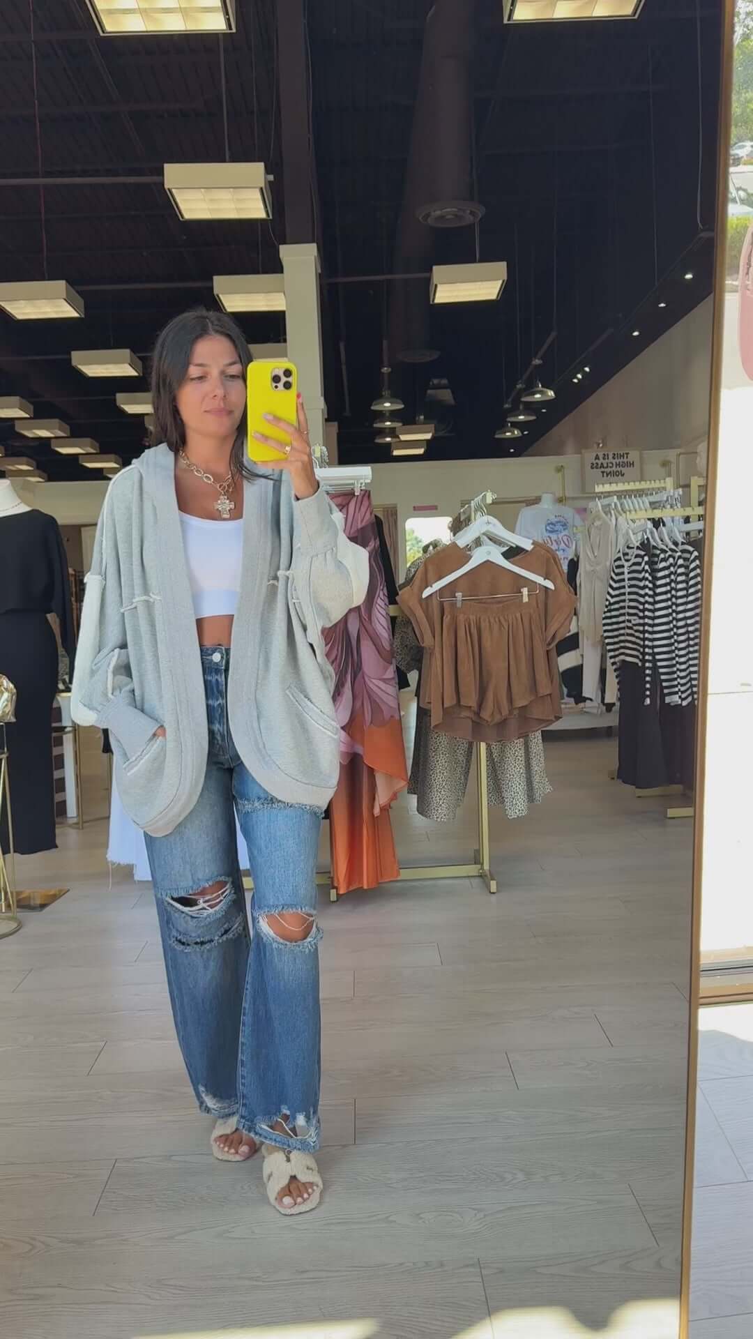 Grey Hooded Cardigan – Alicia DiMichele Boutique