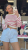 High Waisted Boxy Shorts - Light Blue – Alicia DiMichele Boutique
