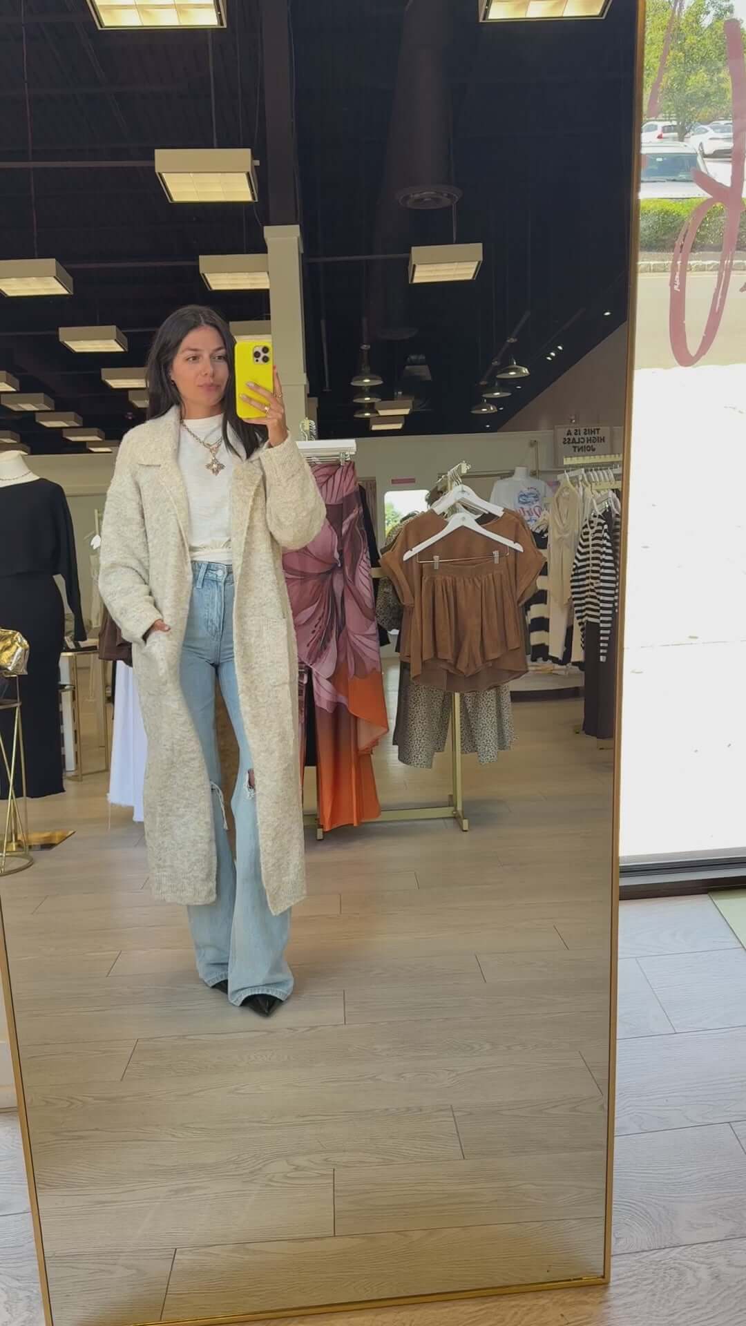 Cream Longline Knit Trench – Alicia DiMichele Boutique