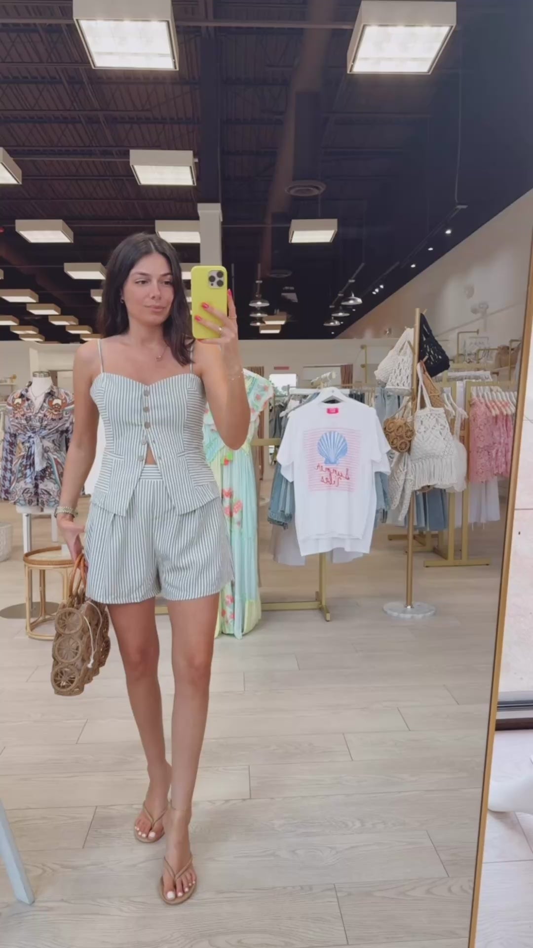 Vintage Stripe Corset Pleated Shorts Set available at Alicia DiMichele Boutique – stylish women’s fashion and accessories.