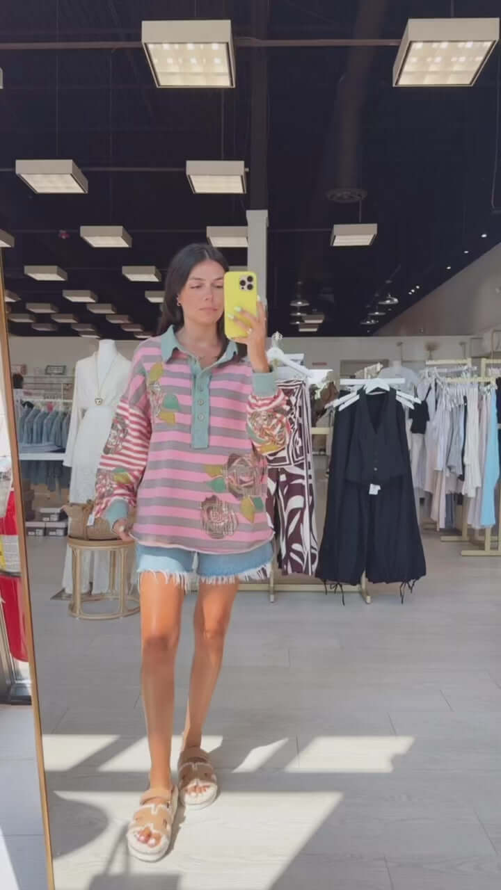 Rose Bloom Stripe Shirt – Alicia DiMichele Boutique