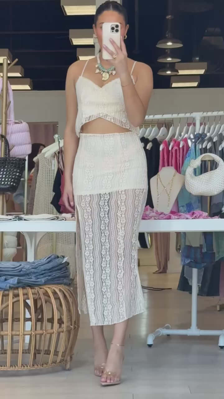 Asymmetric Lace Trim Skirt Set – Alicia DiMichele Boutique