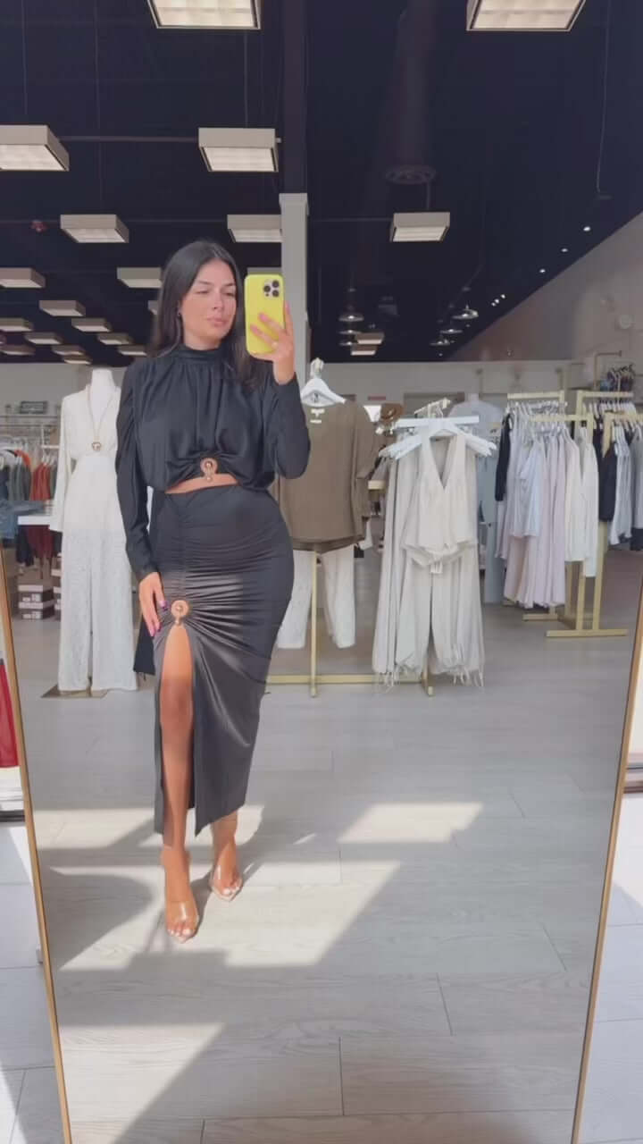 Midnight Ruched Skirt Set – Alicia DiMichele Boutique