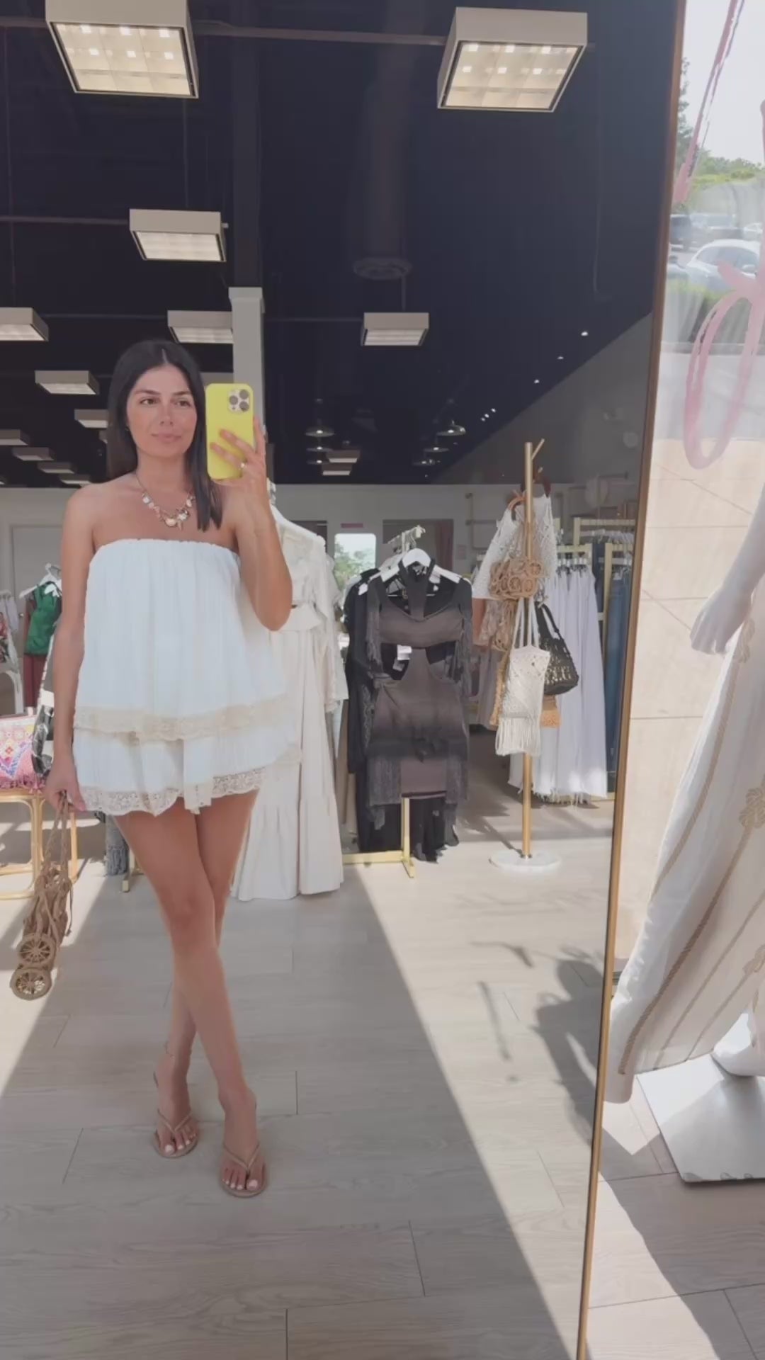 White Lace Layered Romper available at Alicia DiMichele Boutique – stylish women’s fashion and accessories.