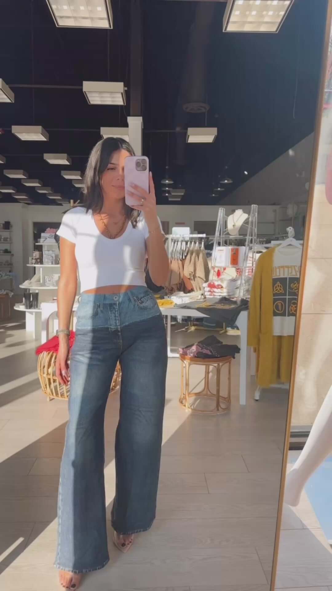 Two Tone Ombre Wide Denim Joggers – Alicia DiMichele Boutique