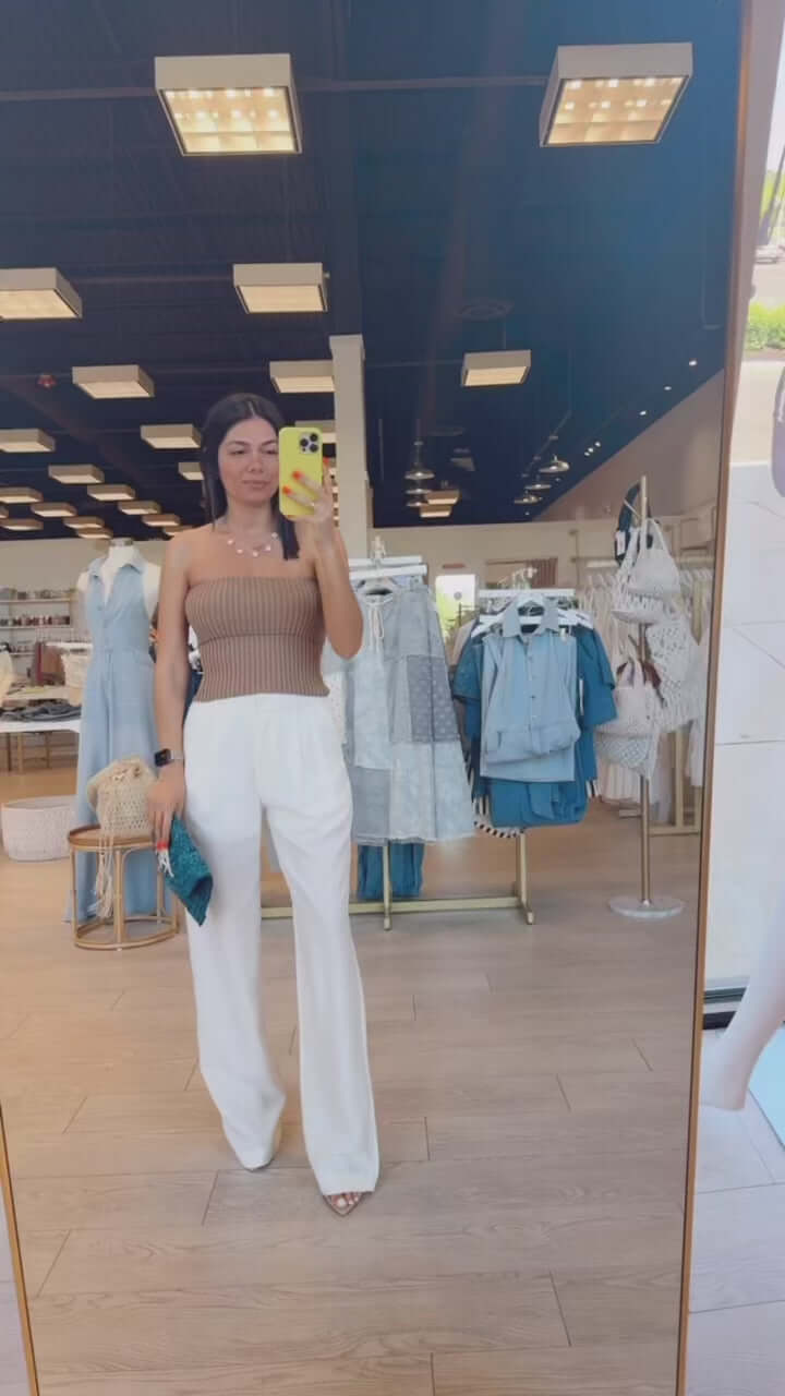 Shoreline Stretch Ribbed Tube Top - Taupe – Alicia DiMichele Boutique