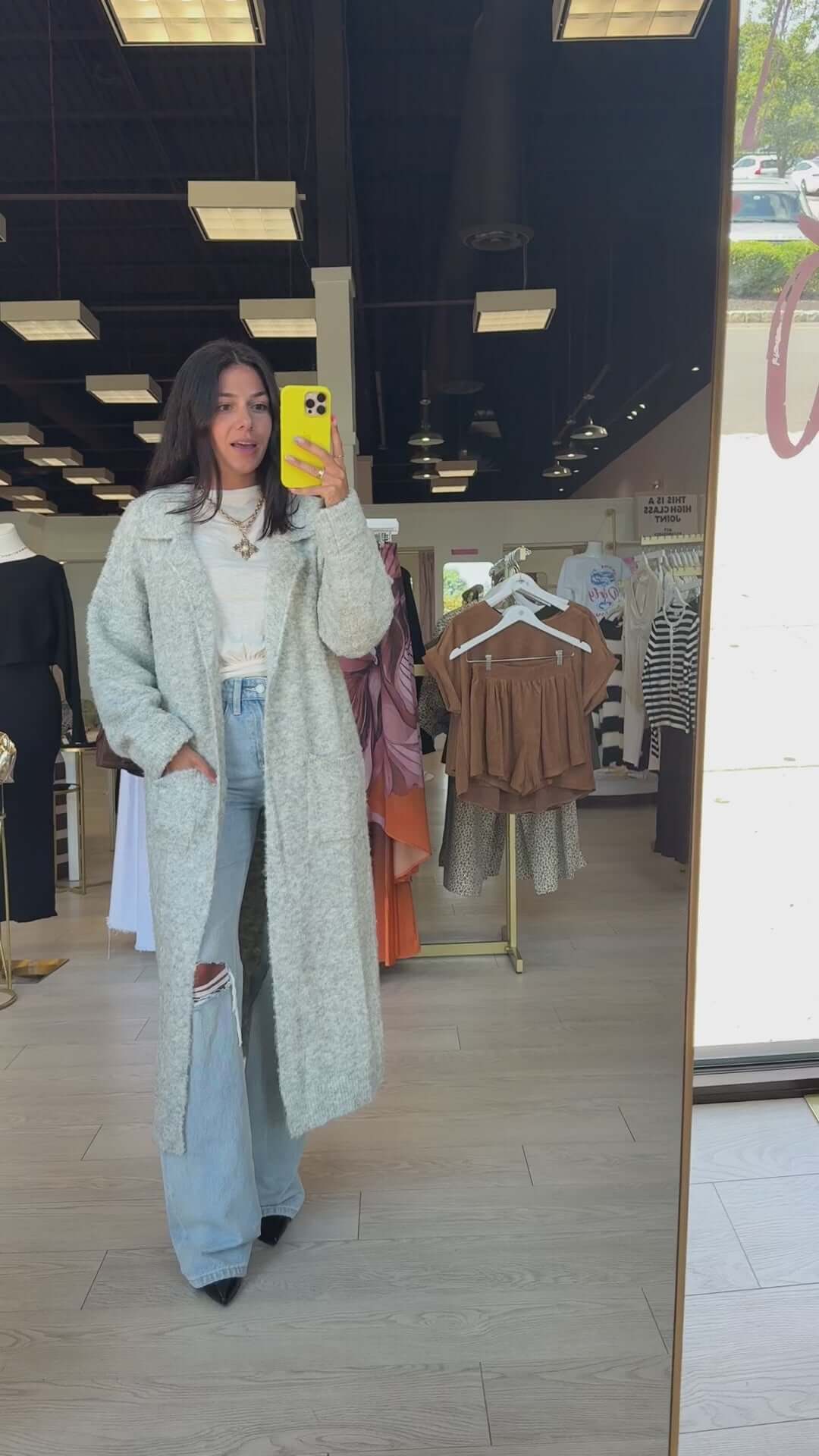 Grey Longline Knit Trench – Alicia DiMichele Boutique
