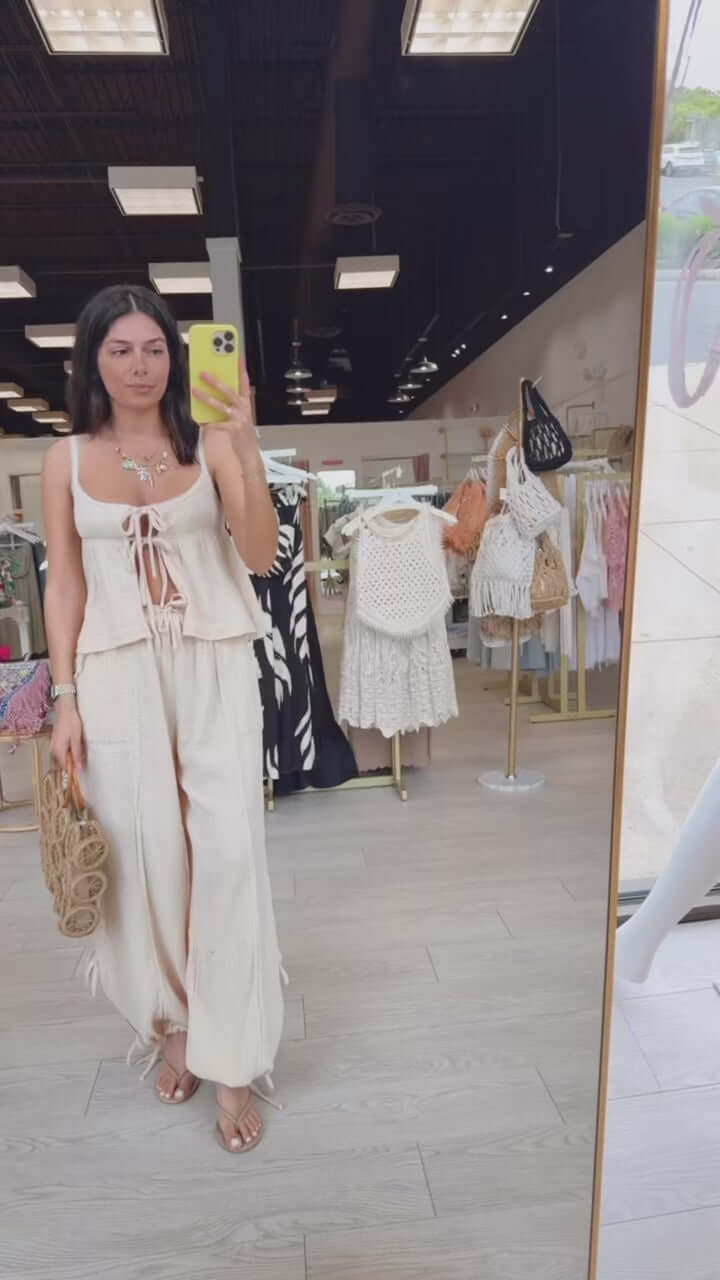 Easy Breezy Gauze Pant Set - Sand – Alicia DiMichele Boutique