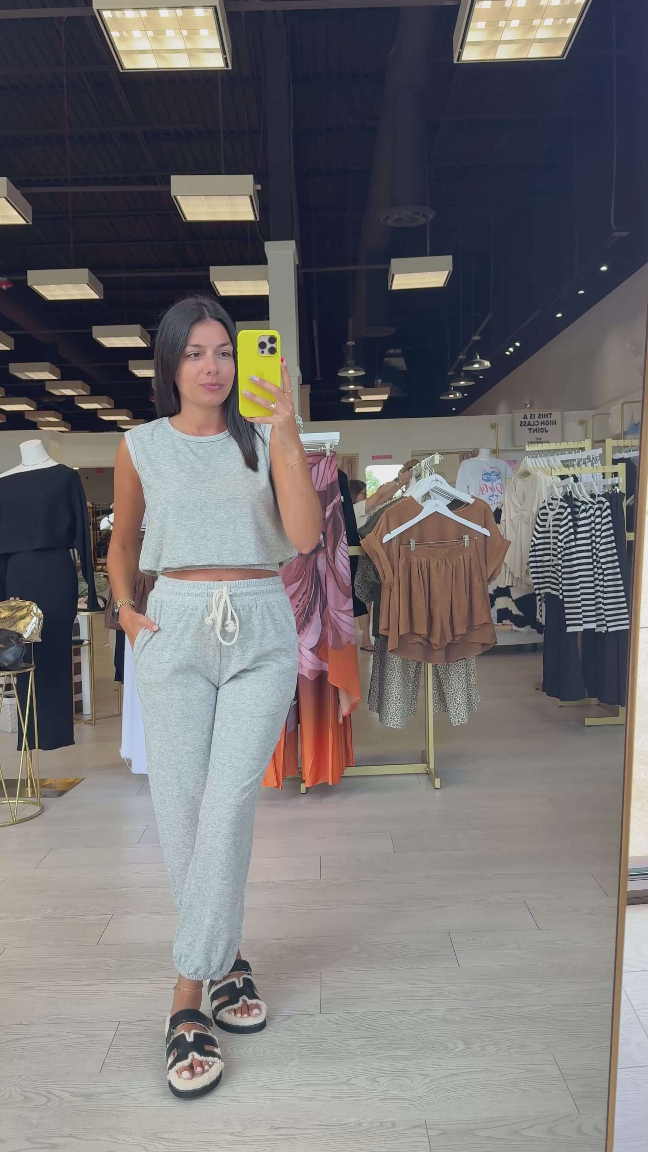 Terry Knit Jogger Set - Grey – Alicia DiMichele Boutique