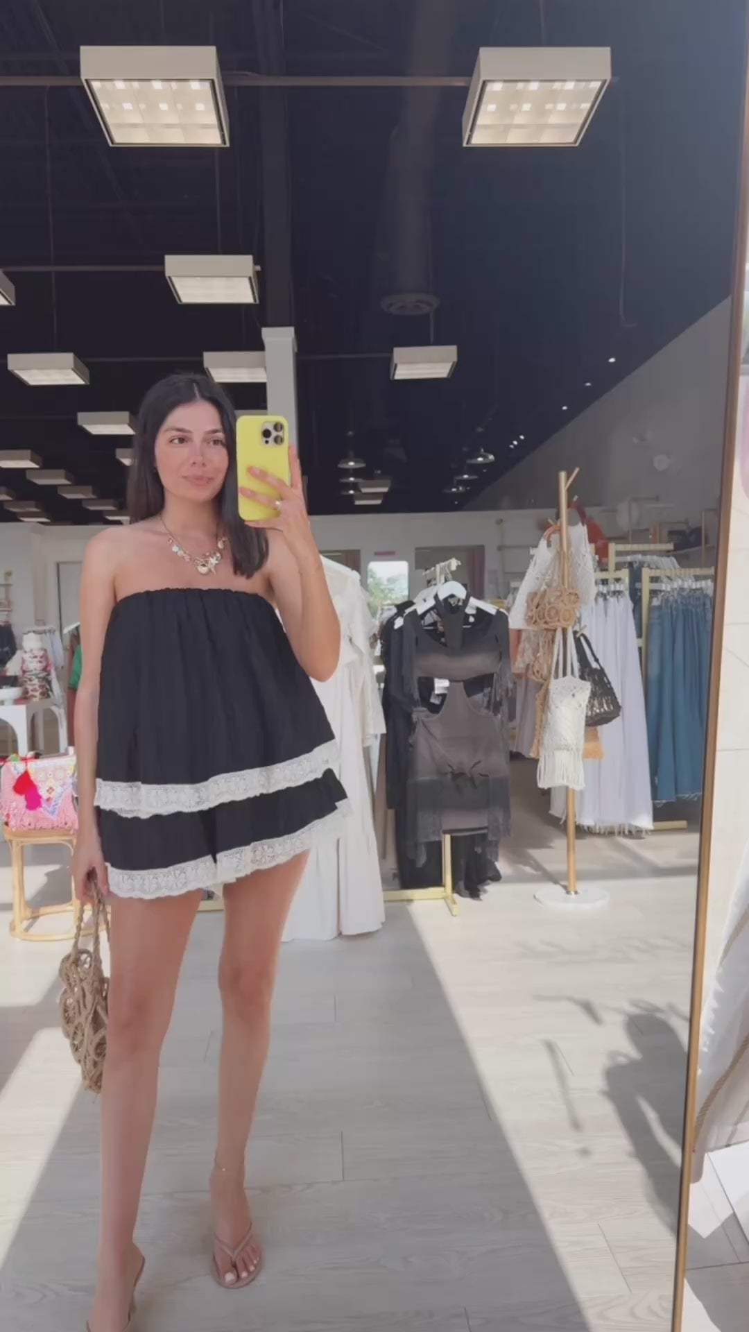 Black Lace Layered Romper available at Alicia DiMichele Boutique – stylish women’s fashion and accessories.