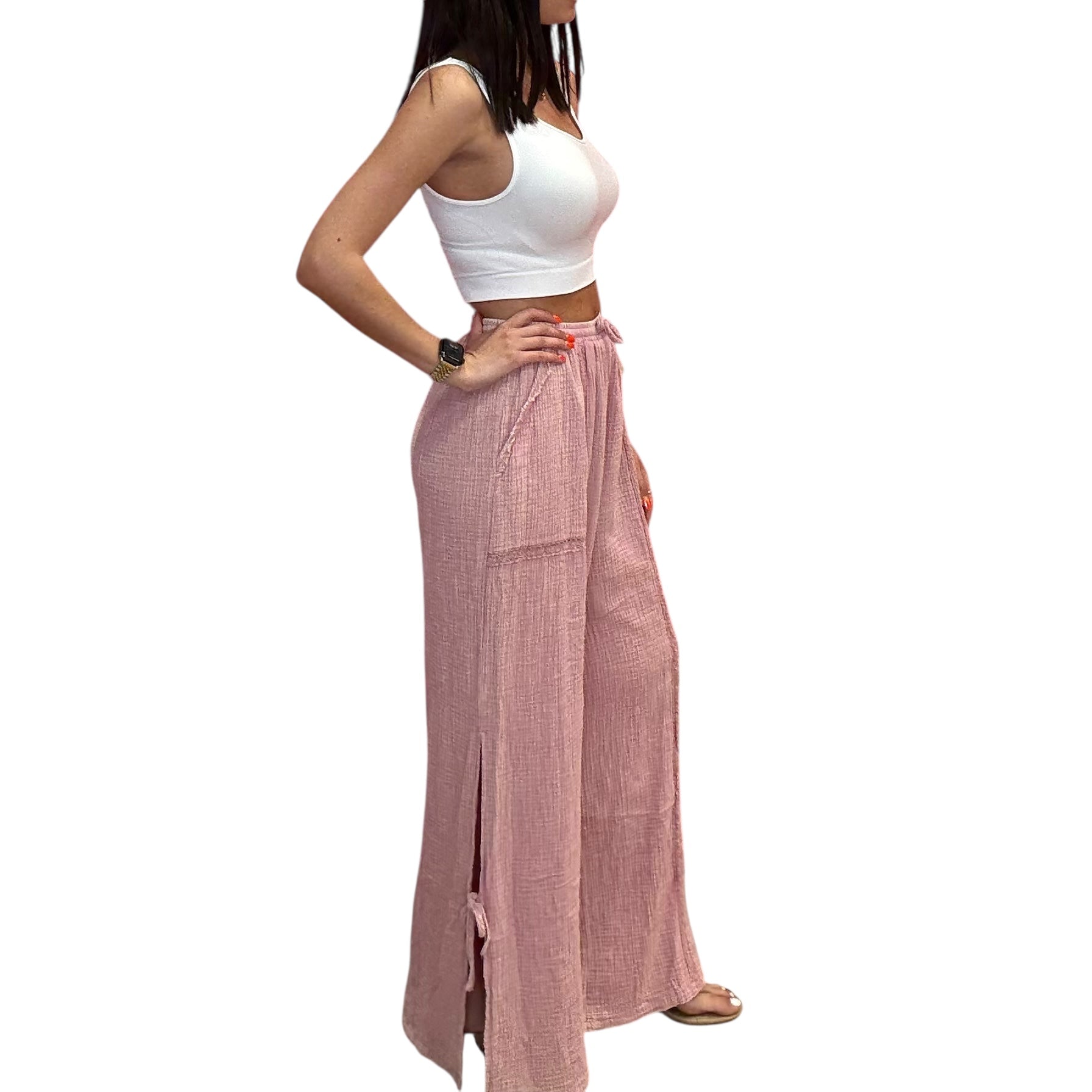 【DRYROSE】25ss ROSE LACE PANTS Black Rose Lace Pants | Vassia Kostara