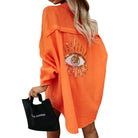 Tangerine Evil Eye Gauze Shirt – Alicia DiMichele Boutique