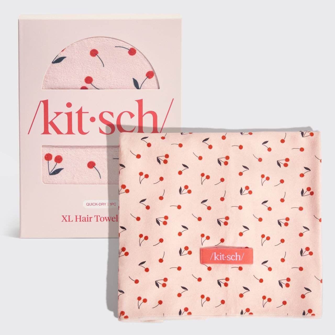 Kitsch XL Hair Towel Wrap - Cherry Print | Alicia DiMichele Boutique